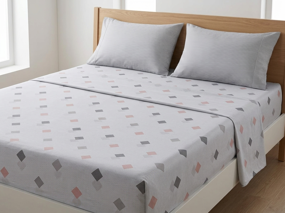 Blush Diamond Grid Bedsheet set