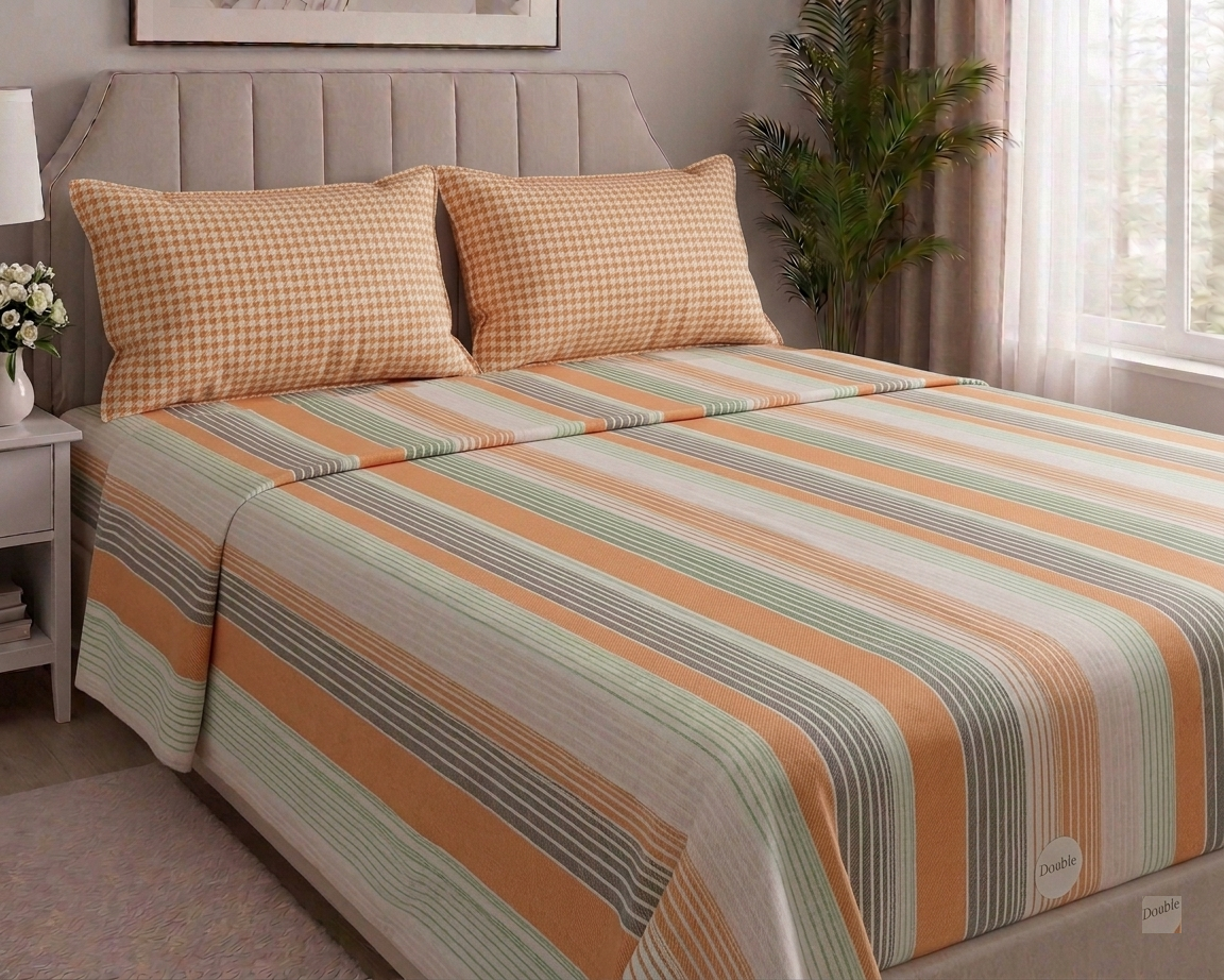 Sunset Horizon Stripe Bedsheet Set