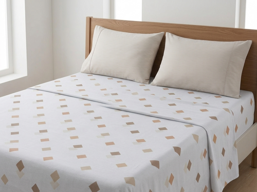 Blush Diamond Grid Bedsheet set